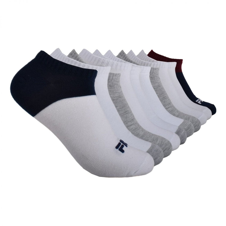 Fila Womens No Show Socks 10 Pack White Multi Colorblock Cushioned Comfort Image 1