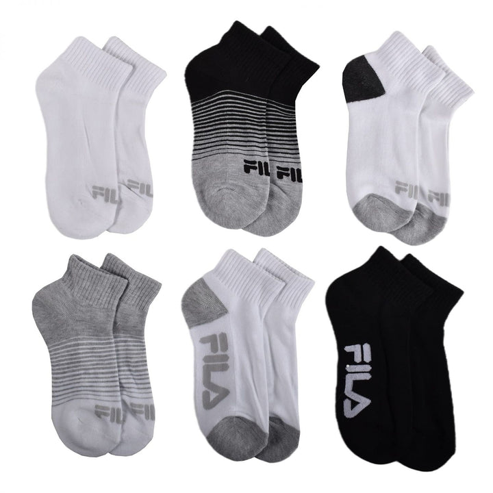 Fila womens Half Cushioned Quarter Socks Multicolor One Size US ONE SIZE MULTICOLOR Image 2