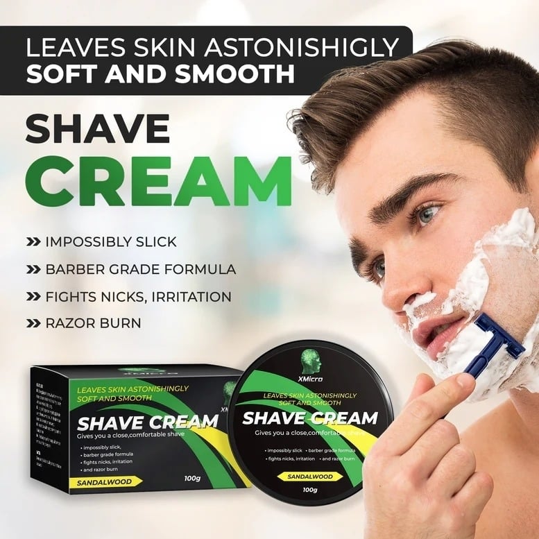 XMicro Sandalwood Shave Cream Ultra-Slick Shaving Cream for Men 60-90 Day Supply Image 3