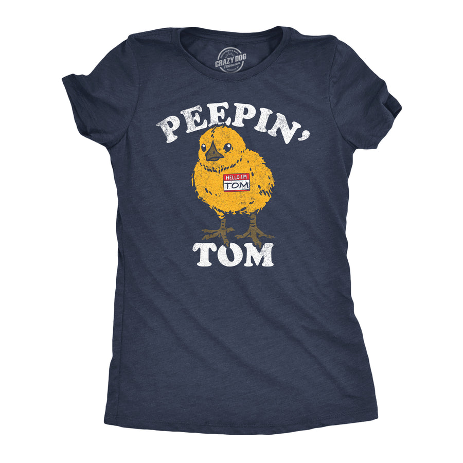 Womens Funny T Shirts Peepin Tom Sarcastic Graphic Tee For Ladies Image 1