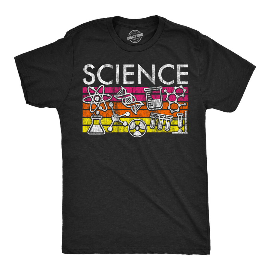 Mens Science Stripes Funny T Shirts Awesome Scientific Graphic Tee For Men Image 1