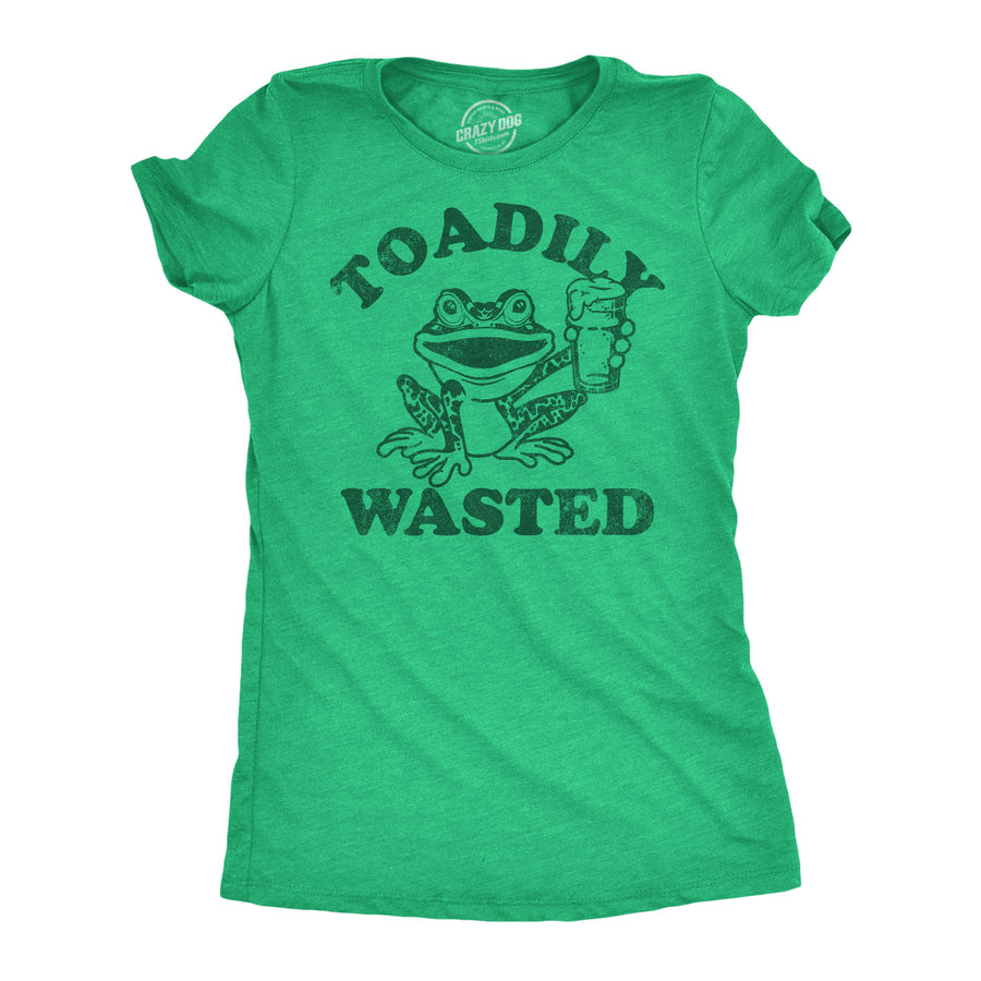 Womens Funny T Shirts Toadily Wasted Sarcastic Drinking Graphic Tee For Ladies Image 1