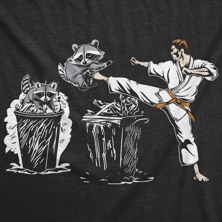 Mens Funny T Shirts Karate Kicking Raccoon Sarcastic Graphic Tee For Men Image 2