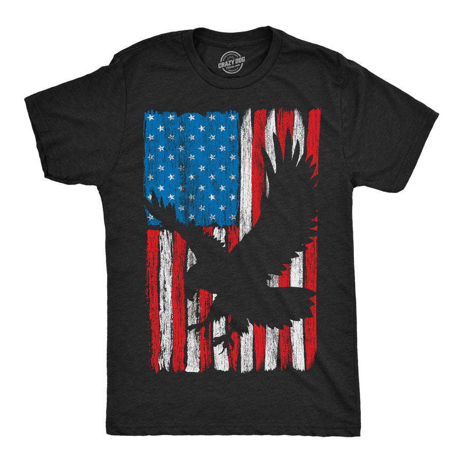Mens Eagle In Flag Awesome T Shirt Fourth Of July Graphic Tee For Men Image 1
