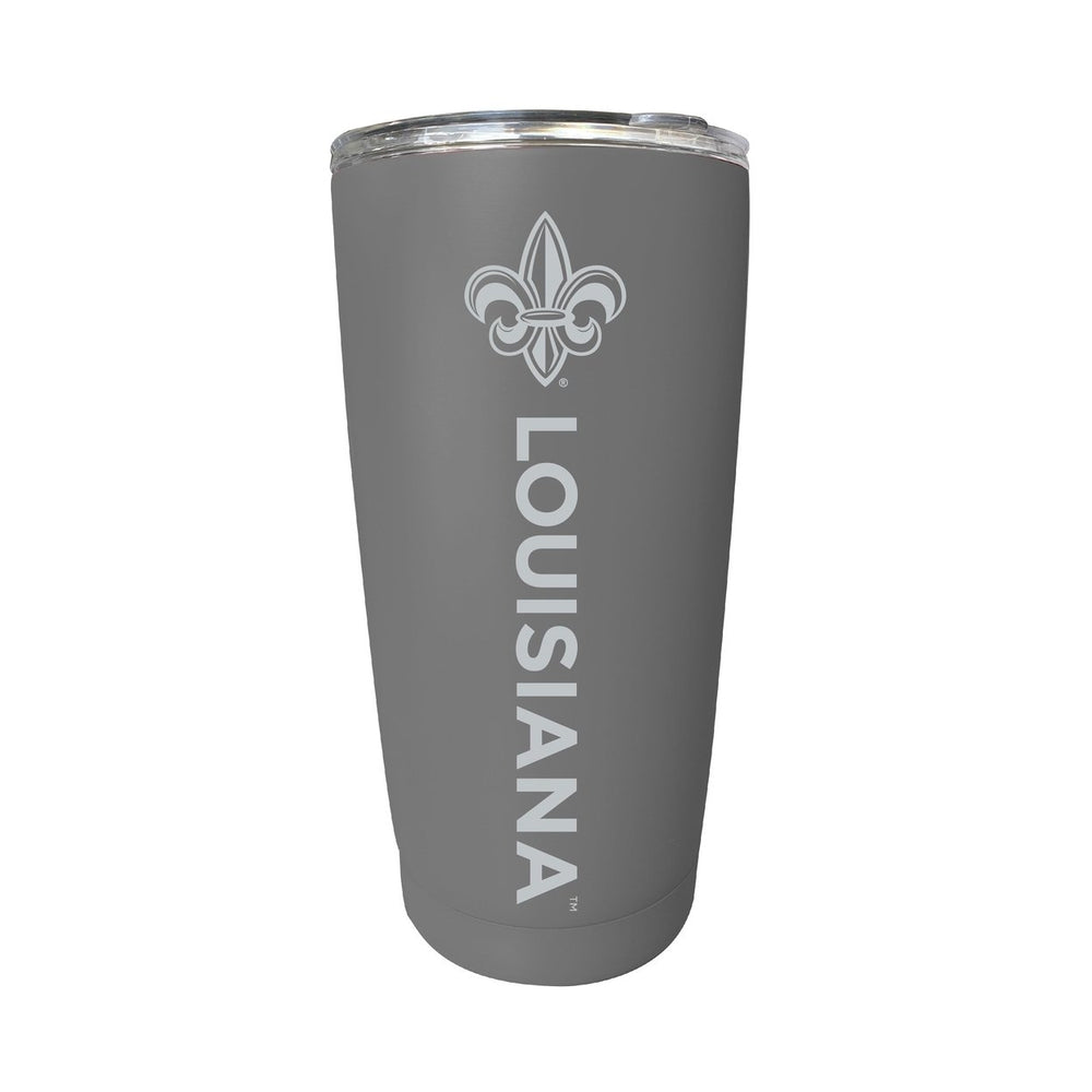 Louisiana at Lafayette 16 oz Stainless Steel Etched Tumbler - Choose Your Color Image 2