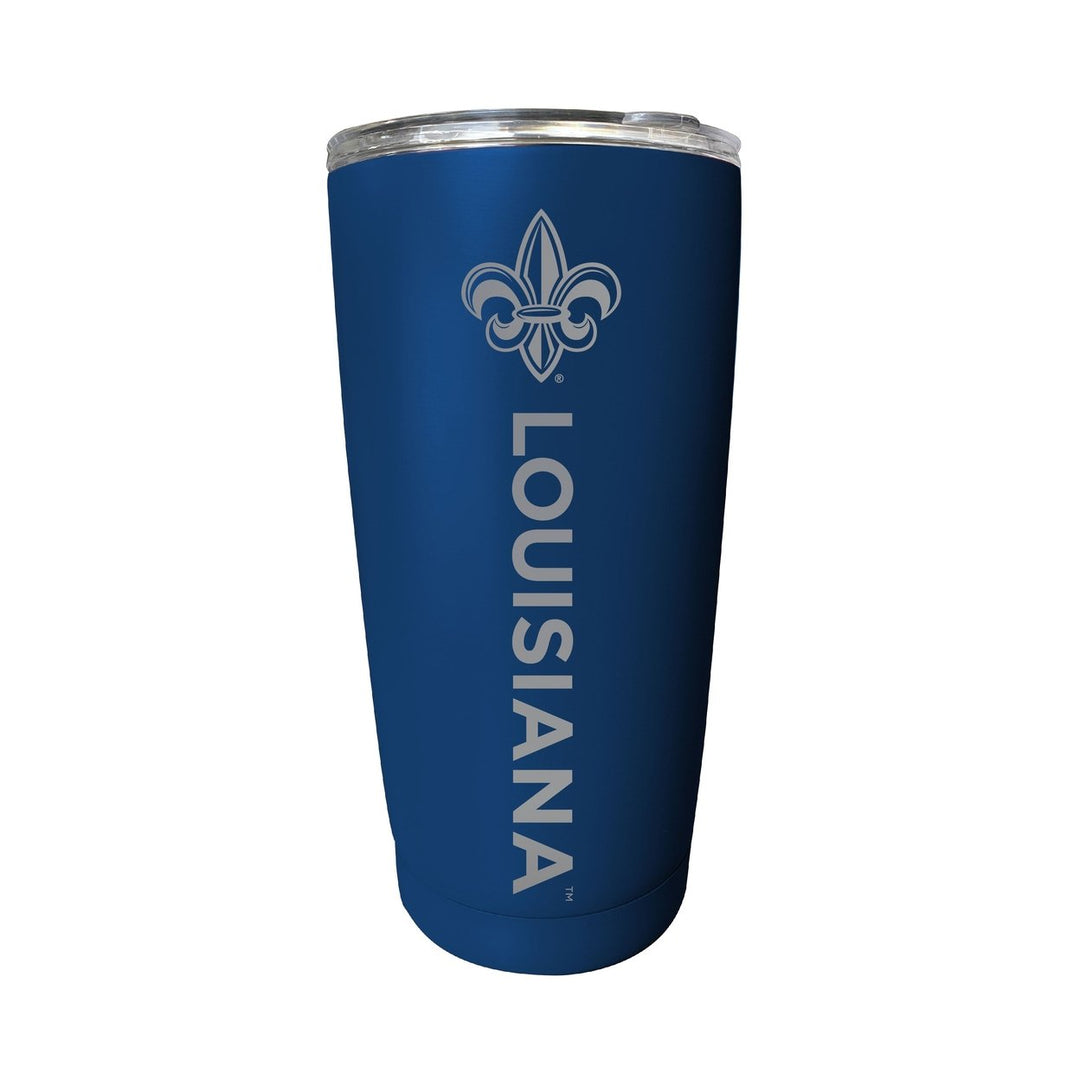 Louisiana at Lafayette 16 oz Stainless Steel Etched Tumbler - Choose Your Color Image 1