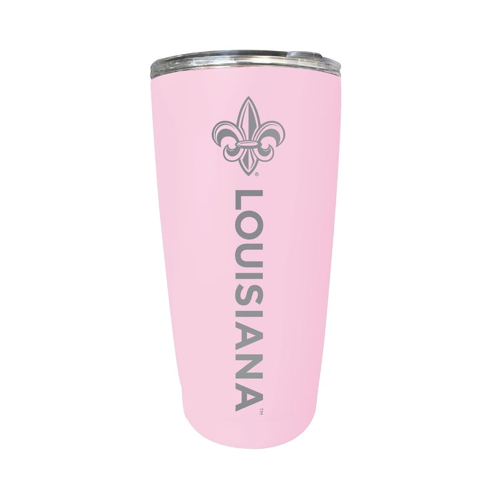 Louisiana at Lafayette 16 oz Stainless Steel Etched Tumbler - Choose Your Color Image 1