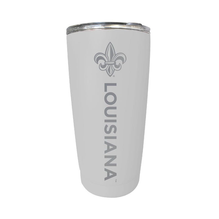 Louisiana at Lafayette 16 oz Stainless Steel Etched Tumbler - Choose Your Color Image 1