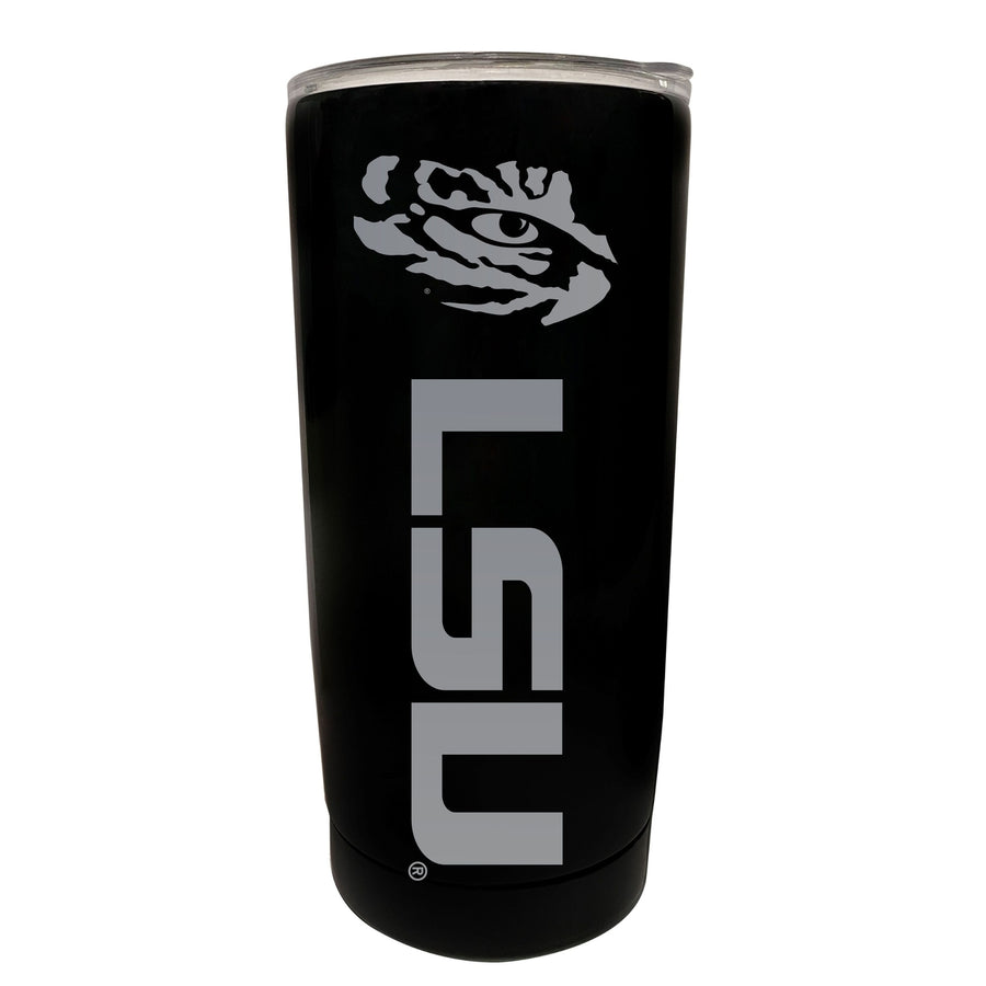 LSU Tigers 16 oz Stainless Steel Etched Tumbler - Choose Your Color Image 1