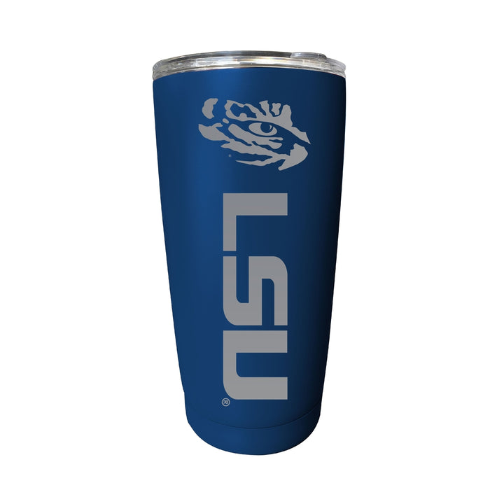 LSU Tigers 16 oz Stainless Steel Etched Tumbler - Choose Your Color Image 3