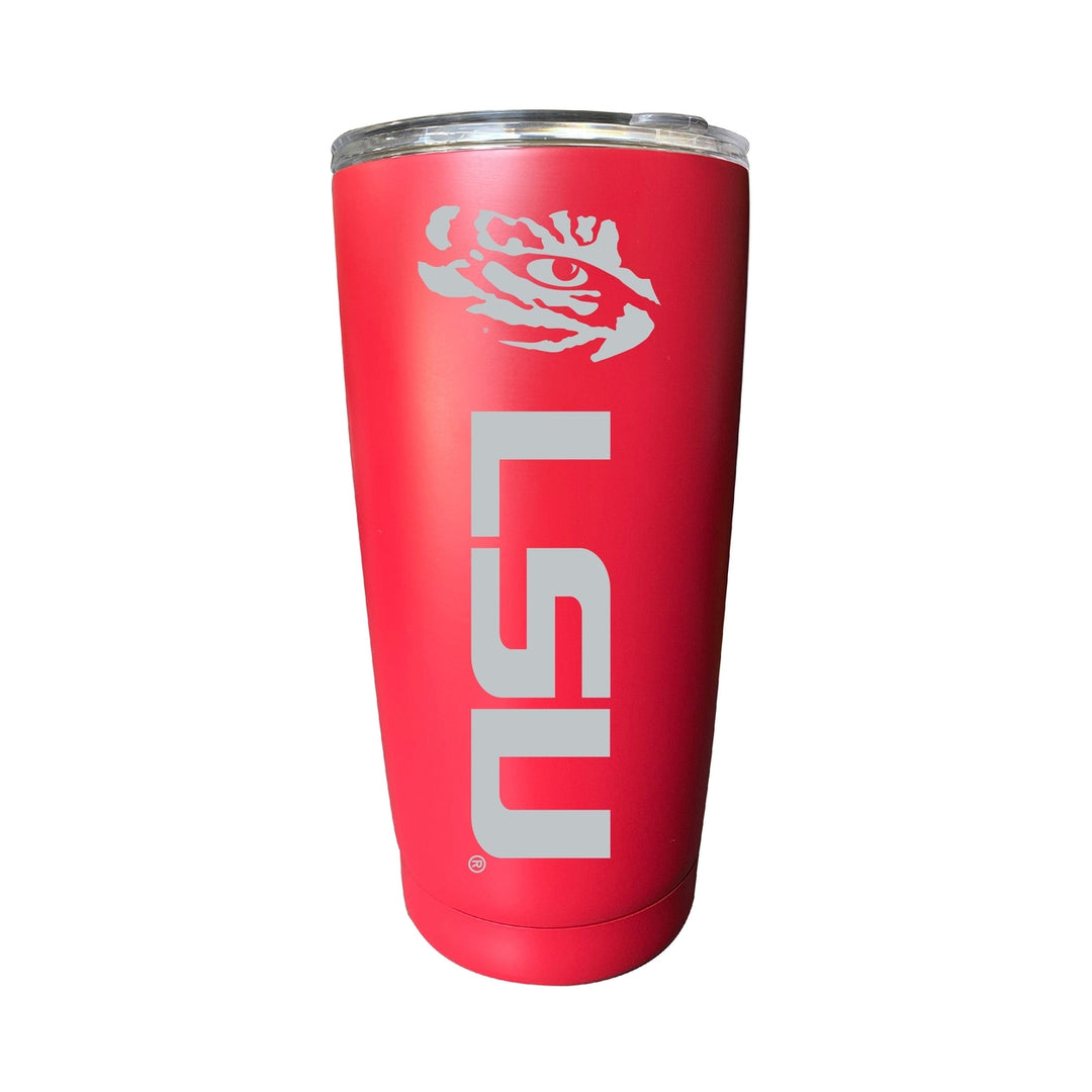 LSU Tigers 16 oz Stainless Steel Etched Tumbler - Choose Your Color Image 4