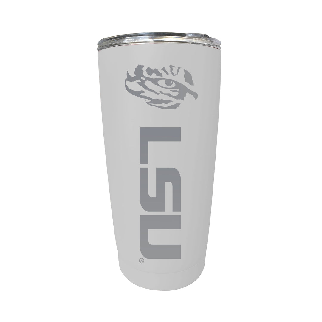 LSU Tigers 16 oz Stainless Steel Etched Tumbler - Choose Your Color Image 7