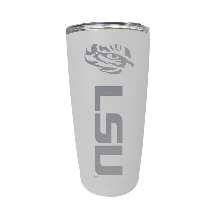 LSU Tigers 16 oz Stainless Steel Etched Tumbler - Choose Your Color Image 1