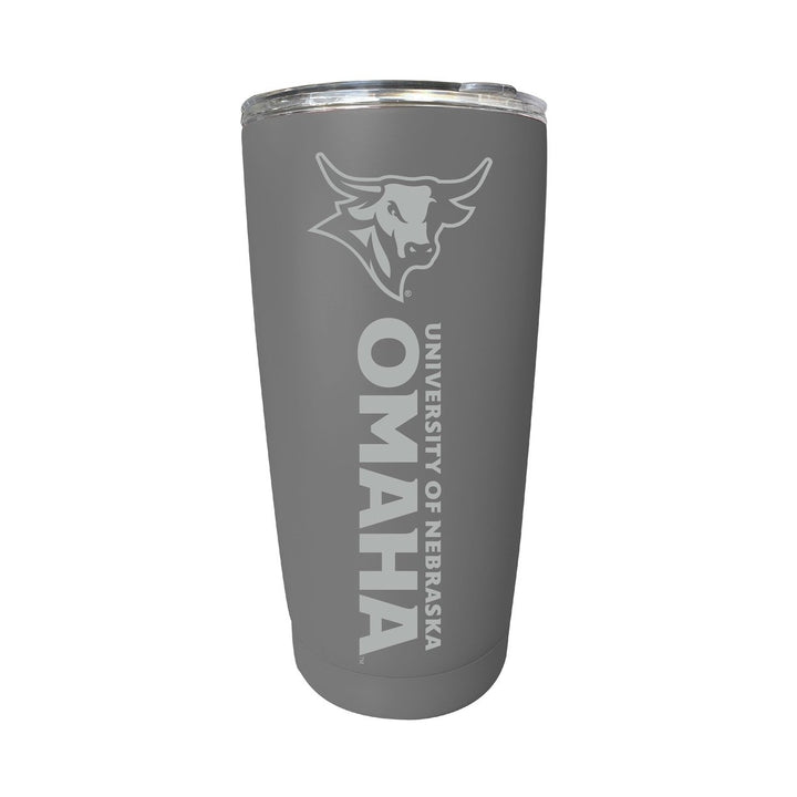 Nebraska at Omaha 16 oz Stainless Steel Etched Tumbler - Choose Your Color Image 2