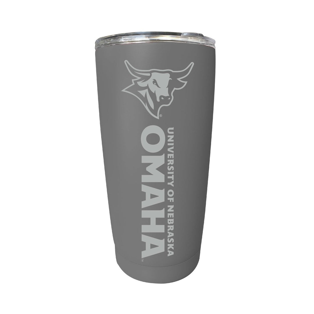 Nebraska at Omaha 16 oz Stainless Steel Etched Tumbler - Choose Your Color Image 1