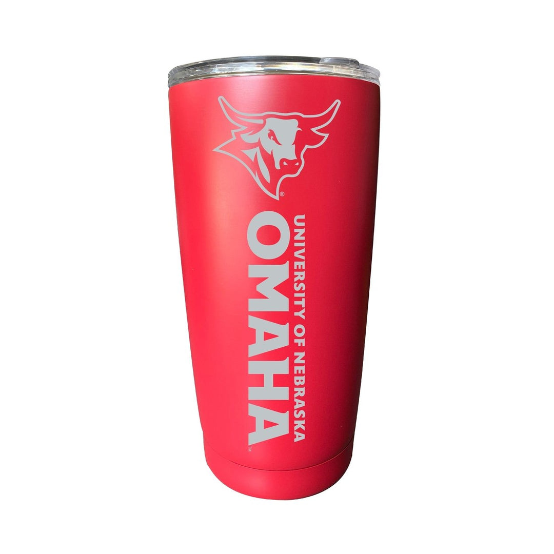 Nebraska at Omaha 16 oz Stainless Steel Etched Tumbler - Choose Your Color Image 4