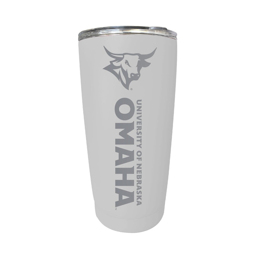 Nebraska at Omaha 16 oz Stainless Steel Etched Tumbler - Choose Your Color Image 1