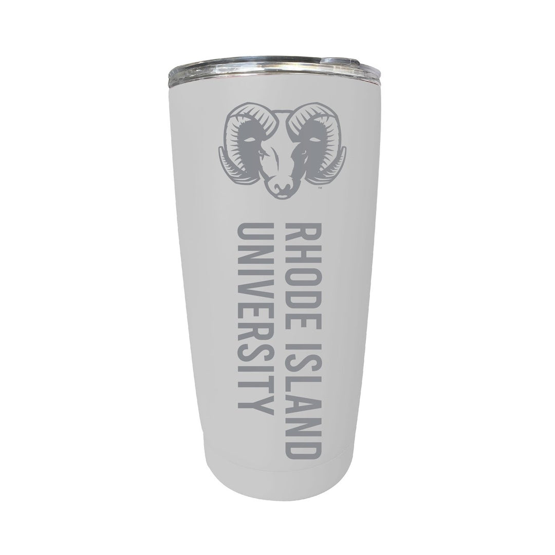 Rhode Island University 16 oz Stainless Steel Etched Tumbler - Choose Your Color Image 7