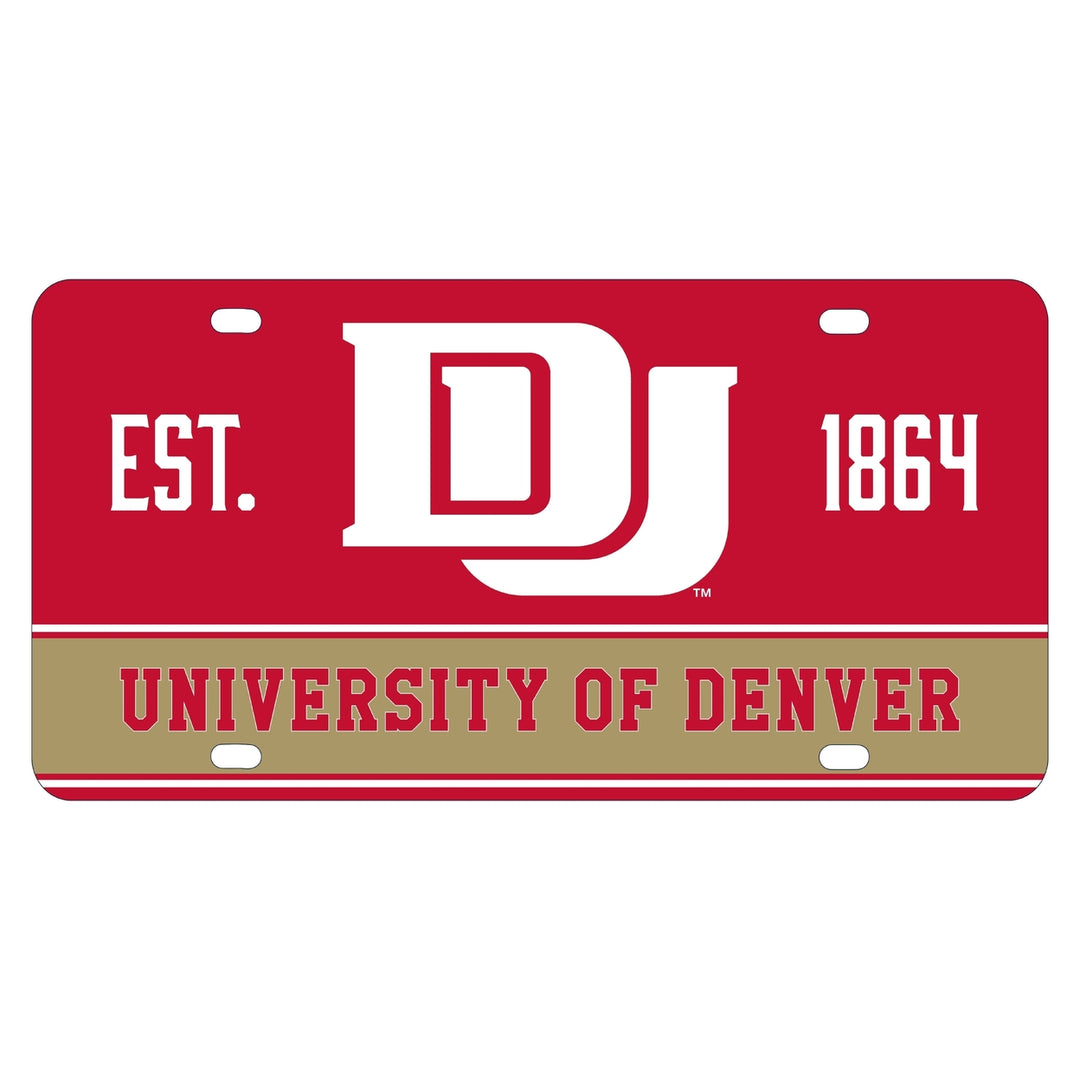 University of Denver Pioneers Metal Mini License Plate - Lightweight Sturdy and Versatile Image 1