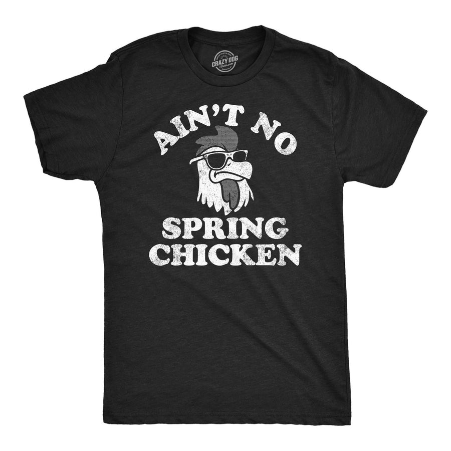 Mens Aint No Spring Chicken Funny T Shirt Sarcastic Graphic Tee For Men Image 1
