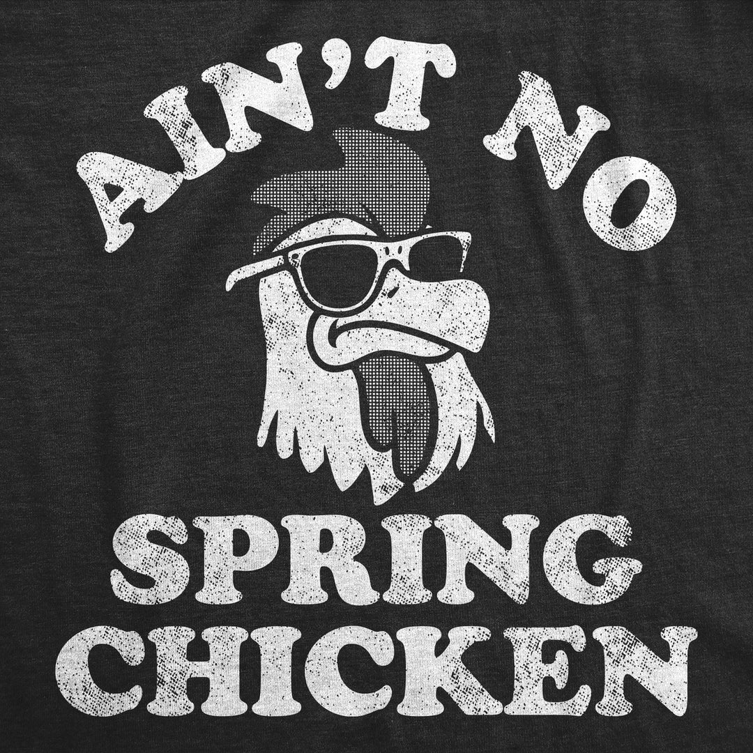 Mens Aint No Spring Chicken Funny T Shirt Sarcastic Graphic Tee For Men Image 2