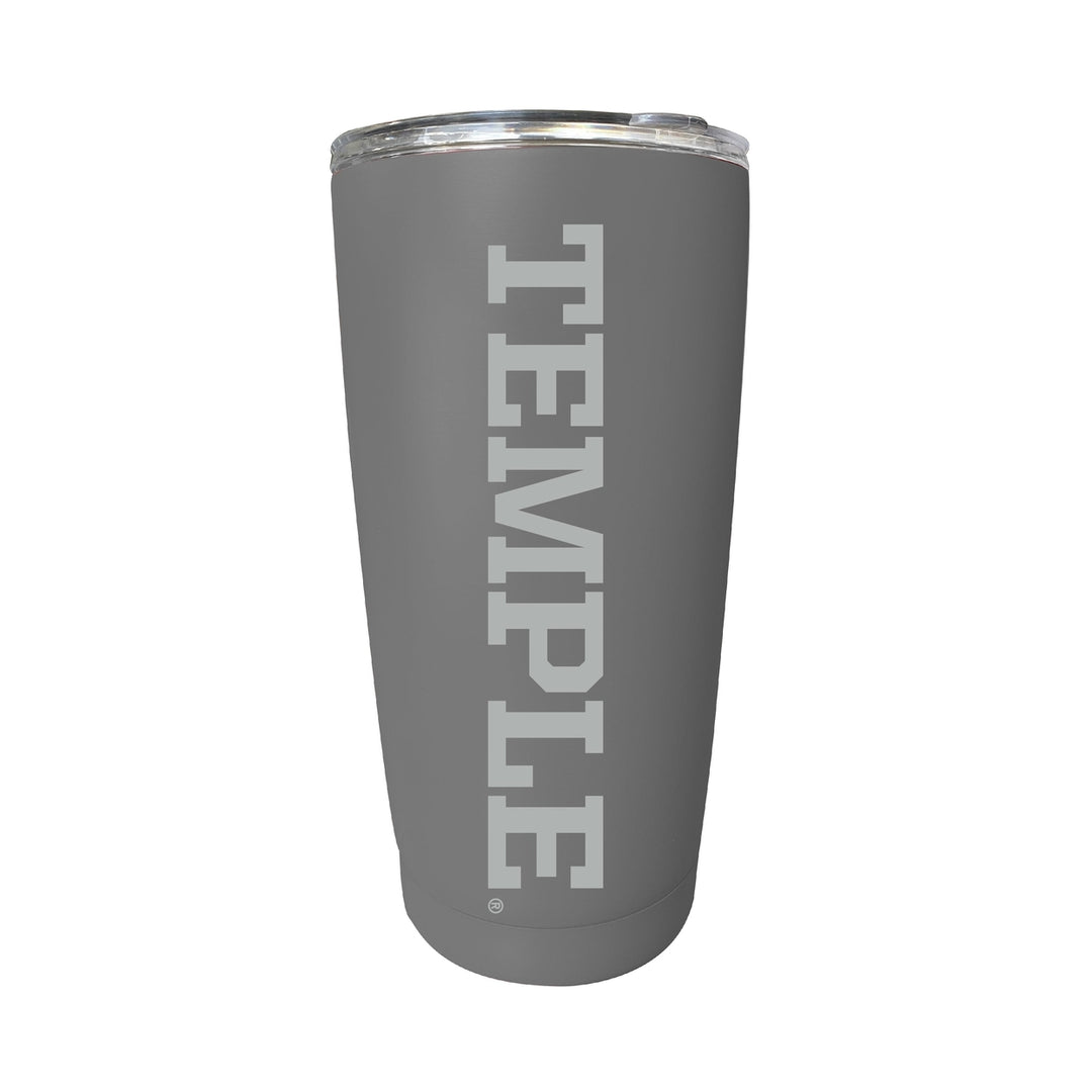 Temple University 16 oz Stainless Steel Etched Tumbler - Choose Your Color Image 1