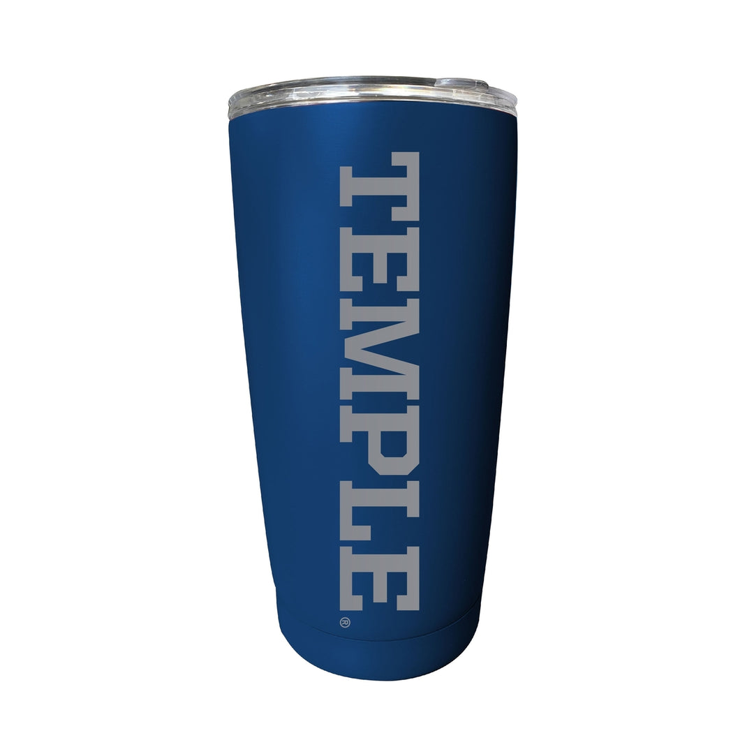 Temple University 16 oz Stainless Steel Etched Tumbler - Choose Your Color Image 2