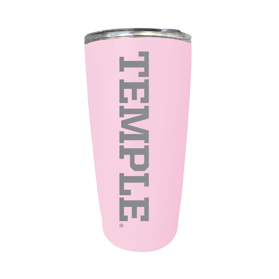 Temple University 16 oz Stainless Steel Etched Tumbler - Choose Your Color Image 3