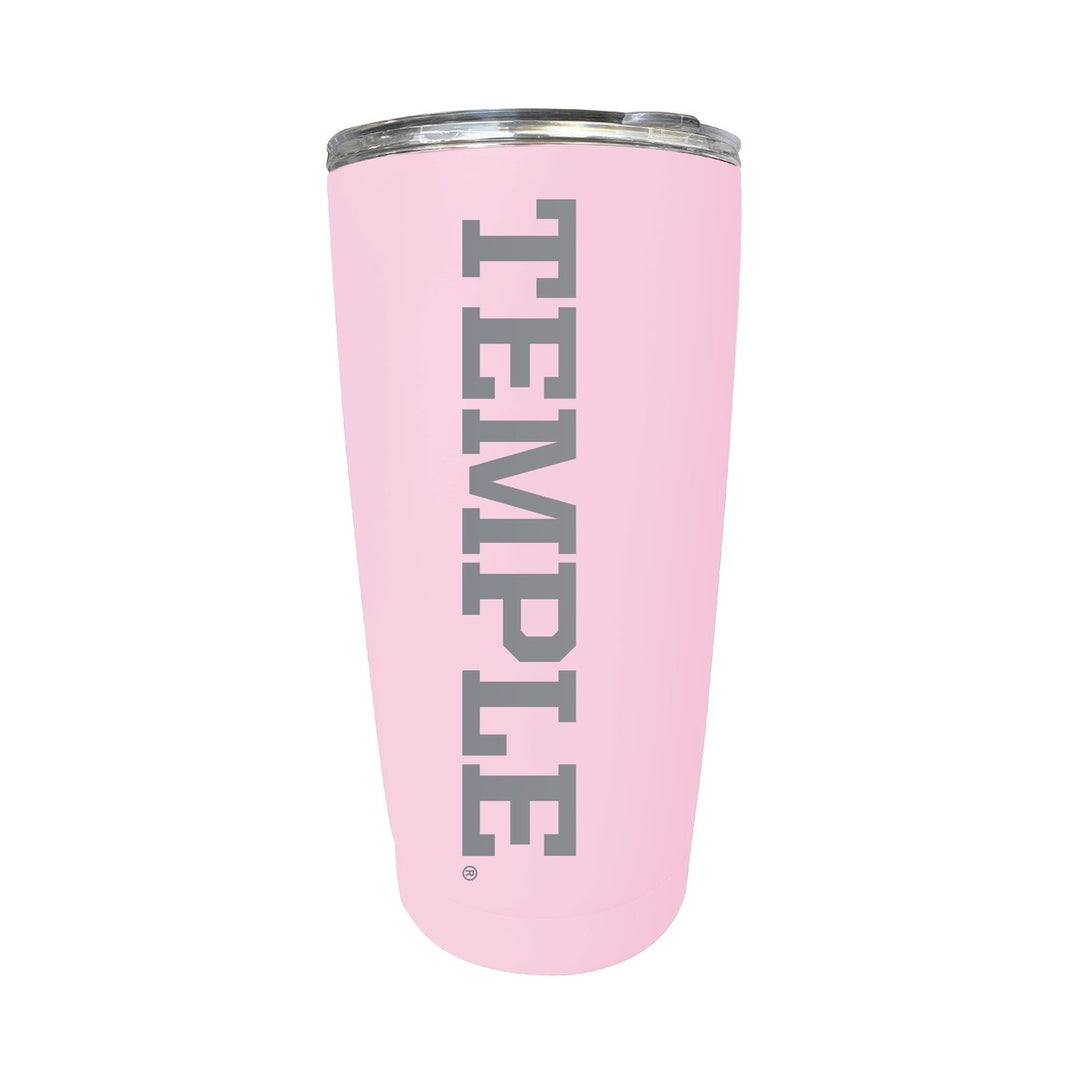 Temple University 16 oz Stainless Steel Etched Tumbler - Choose Your Color Image 1