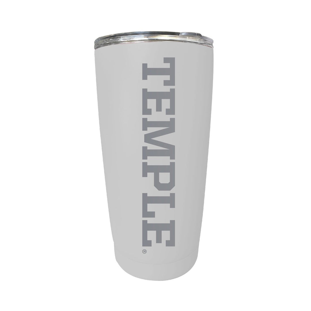 Temple University 16 oz Stainless Steel Etched Tumbler - Choose Your Color Image 1