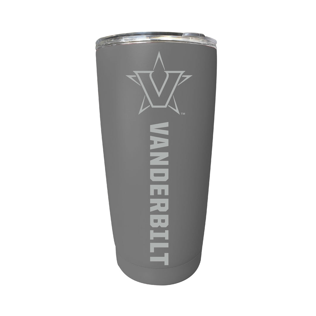 Vanderbilt University 16 oz Stainless Steel Etched Tumbler - Choose Your Color Image 2