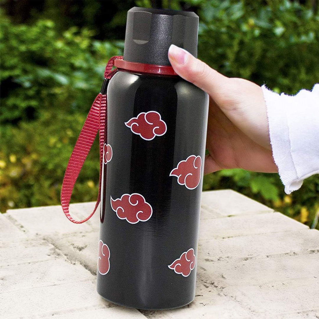 Naruto Shippuden Akatsuki Symbol Stainless Steel 16 oz Travel Bottle Image 3