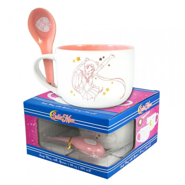 Sailor Moon Bright Stars 12oz Ceramic Soup Mug with Spoon Image 3