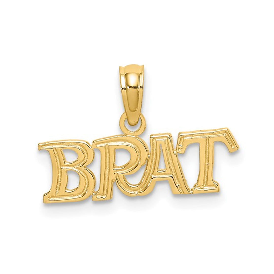 10K Yellow Gold - BRAT - Pendant Necklace Charm (no chain) Image 1