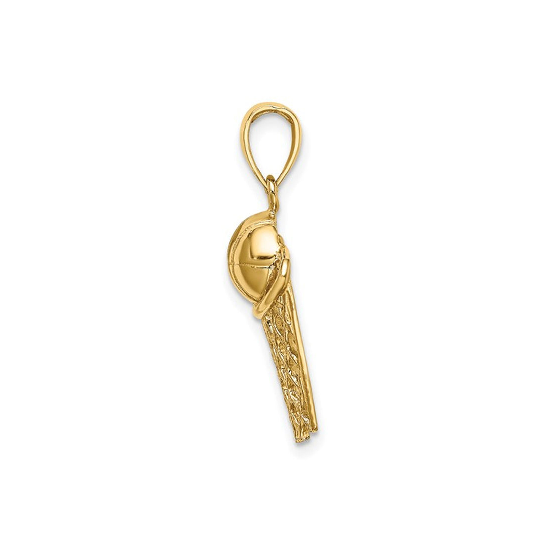 10K Yellow Gold Basketball and Hoop Pendant (NO CHAIN) Image 4