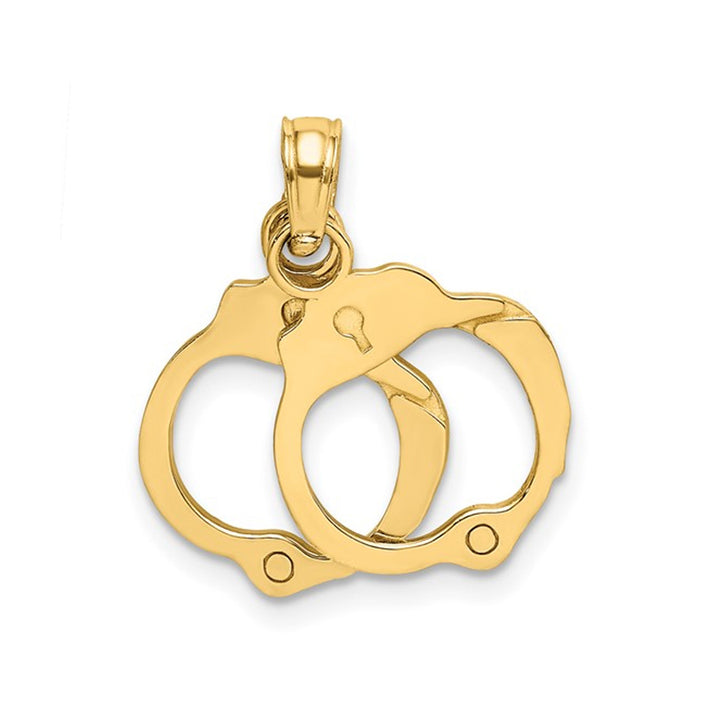 14K Yellow Gold Handcuffs Charm Pendant (NO CHAIN) Image 1