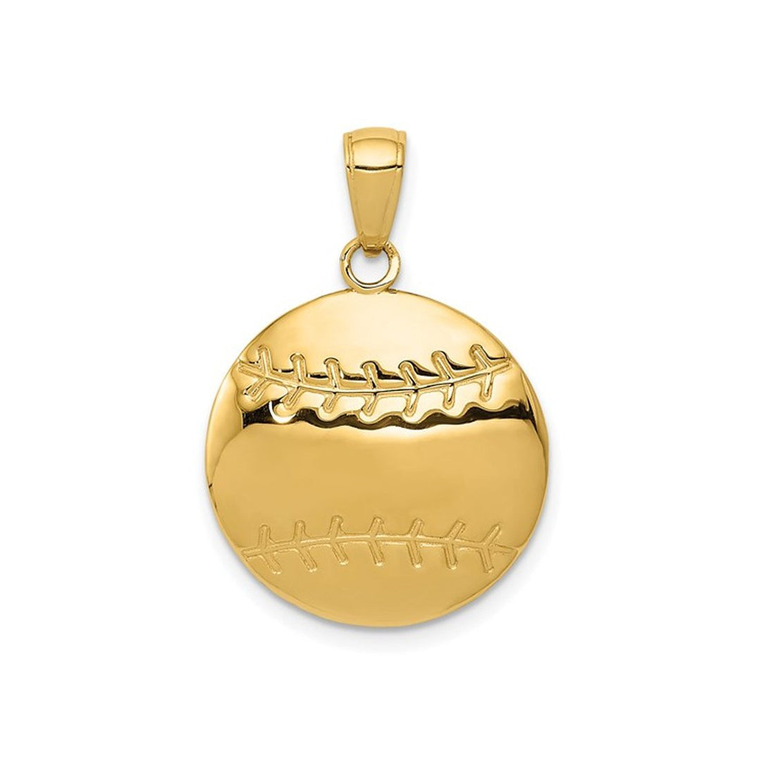 14K Yellow Gold Baseball Charm Pendant (NO CHAIN) Image 1