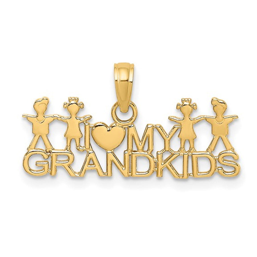 14K Yellow Gold - I Love My GrandKids - Pendant (NO CHAIN) Image 1