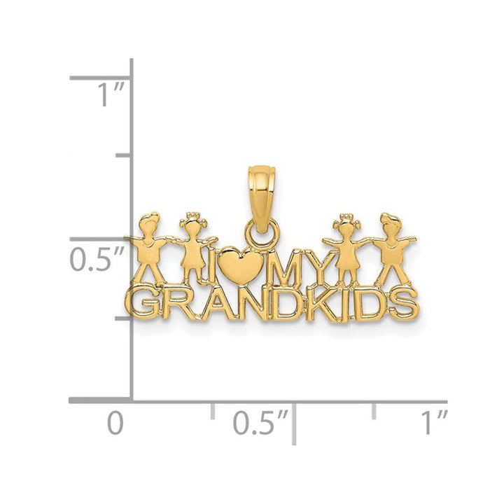 14K Yellow Gold - I Love My GrandKids - Pendant (NO CHAIN) Image 3