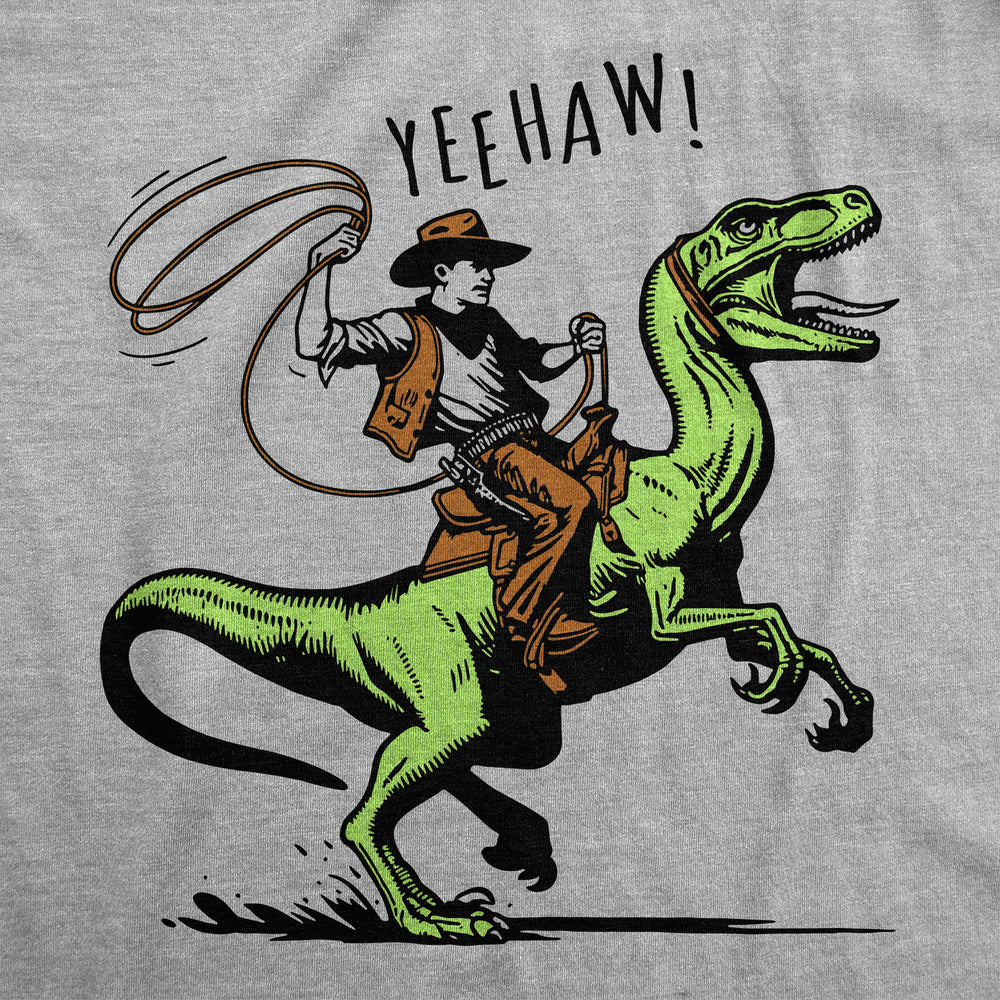 Mens Funny T Shirts Raptor Wrangler Sarcastic Dinosaur Cowboy Graphic Tee Image 2