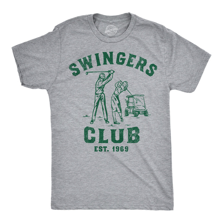 Mens Swingers Club Funny T Shirts Sarcastic Golfing Graphic Tee For Men Image 1