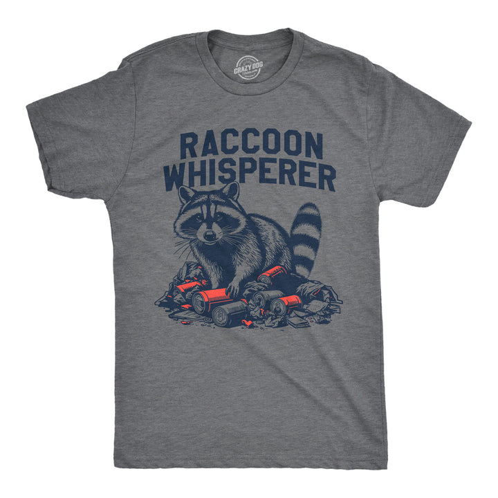 Mens Funny T Shirts Raccoon Whisperer Sarcastic Animal Graphic Tee For Men Image 1