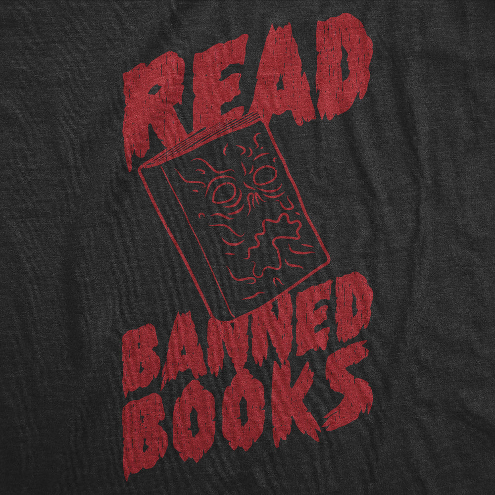 Womens Funny T Shirts Read Banned Books Awesome Reading Lovers Novelty Tee For Ladies Image 2