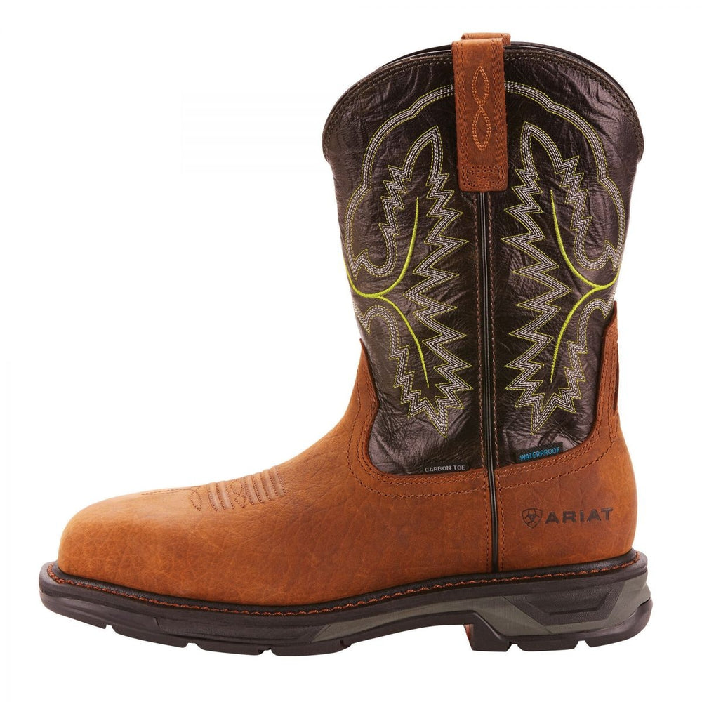 ARIAT WORK Mens 11" WorkHog XT Carbon Toe Waterproof Work Boot Tumbled Bark - 10024966 ONE SIZE BRK/ FOREST Image 2