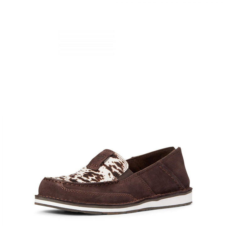 ARIAT Cruiser Slip-On Shoes Chocolate Chip Suede Spotted Hair On Lightweight Image 1