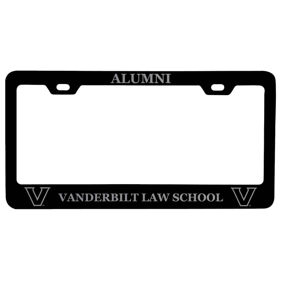 Vanderbilt University Laser-Engraved Metal License Plate Frame Black Image 1