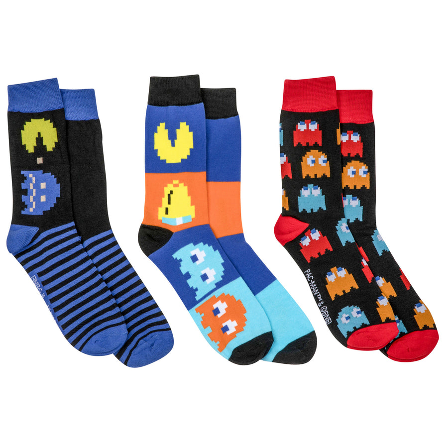 Pac-Man and Ghosts Power Up 3-Pack Crew Socks Image 1
