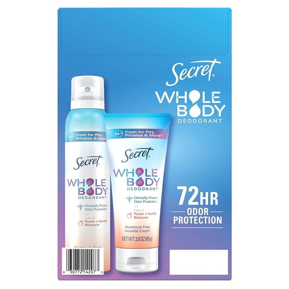 Secret Whole Body Deodorant for Women Spray + Cream Peach and Vanilla Blossom Image 2