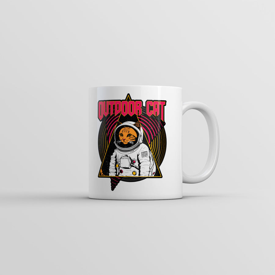 Outdoor Cat Mug Funny Sarcastic Space Graphic Coffee Cup-11oz Image 1