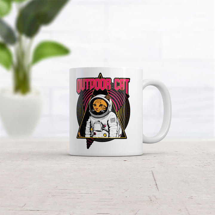 Outdoor Cat Mug Funny Sarcastic Space Graphic Coffee Cup-11oz Image 2